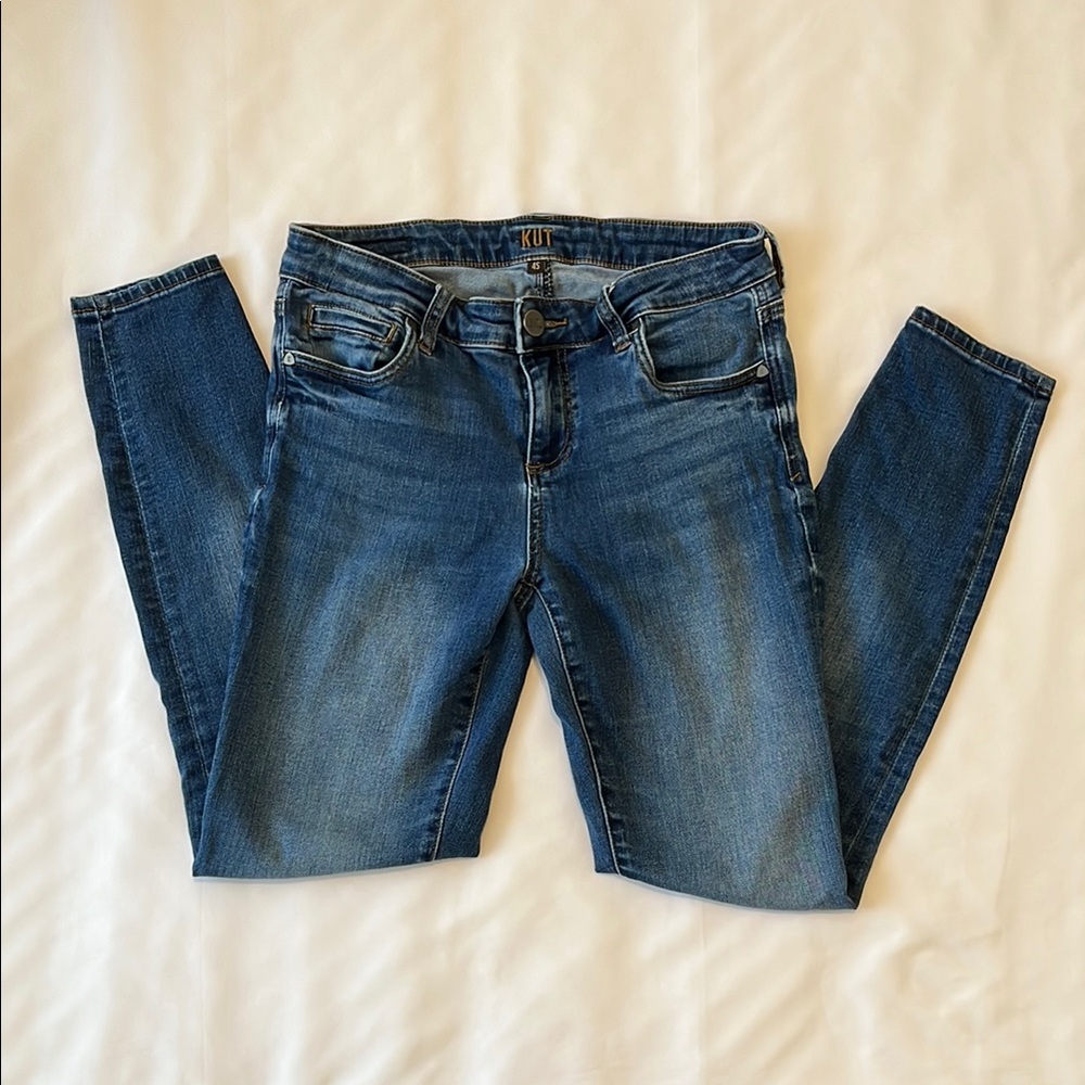 Kut from the Kloth Blue Skinny Jeans with Stretch Sz 4S Excellent Pre-Owned